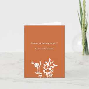 Growing plant burnt orange business thank you card