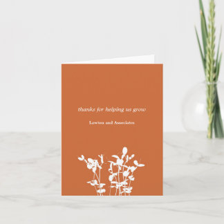 Growing plant burnt orange business thank you card