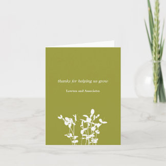 Growing plant green business modern thank you card