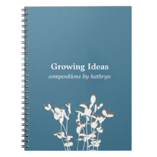 Growing plant modern blue idea notes journal