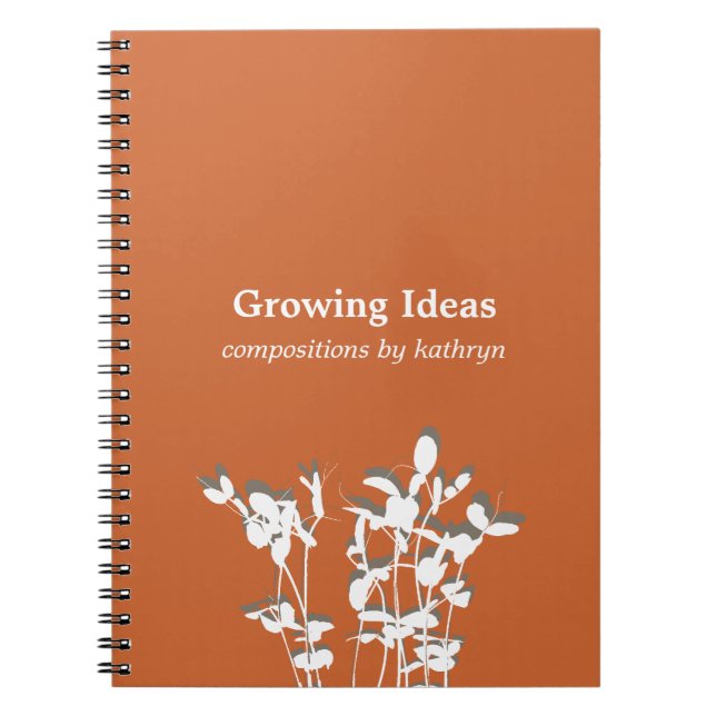 Growing plant modern orange idea notes journal (Front)