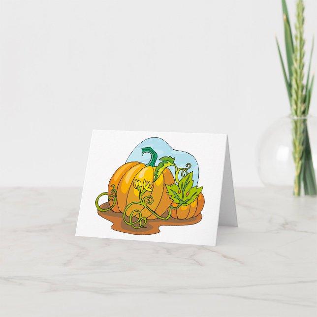 Growing Pumpkins Orange Vegetable Note Cards (Creator Uploaded)