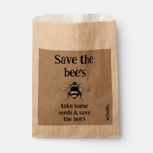 Growing Seeds Rustic Favour Bags - Save the bee's 