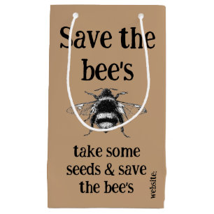 Growing Seeds Rustic Paper Bags - Save the bee's