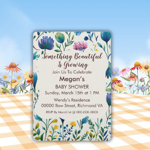 Growing Something Beautiful Floral Baby Shower Invitation