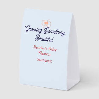 growing something beautiful peach bow baby shower 