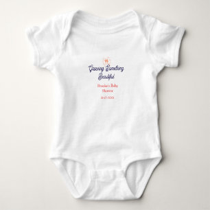 growing something beautiful peach bow baby shower bodysuit