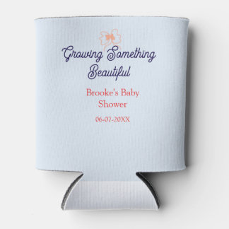growing something beautiful peach bow baby shower  can cooler