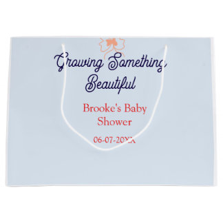 growing something beautiful peach bow baby shower  large gift bag