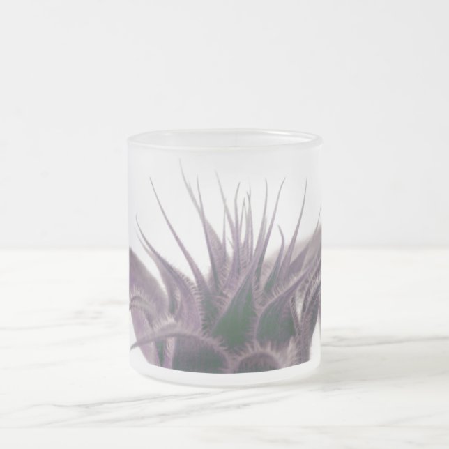 Growing Sunflower Frosted Glass Mug (Center)