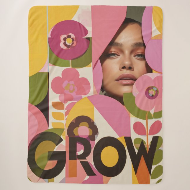 Growing through the layers sherpa blanket (Front)