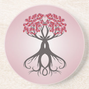 Growing Together with Love Road Sandstone Coaster