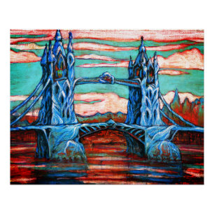 Growing Tower Bridge in a fantasy London Poster