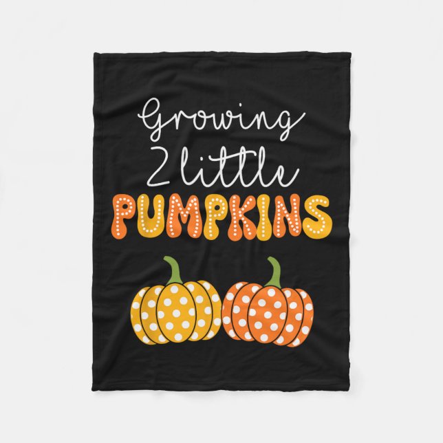 Growing Two Little Pumpkins Announcement Baby  Fleece Blanket (Front)