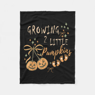 Growing Two Little Pumpkins Twins Pregnancy Fall H Fleece Blanket