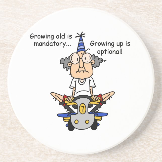 Growing Up is Optional Humour Coaster (Front)