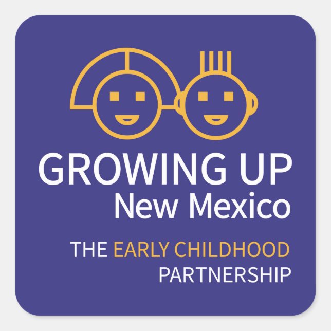 GROWING UP NM Blue Square Sticker (Front)