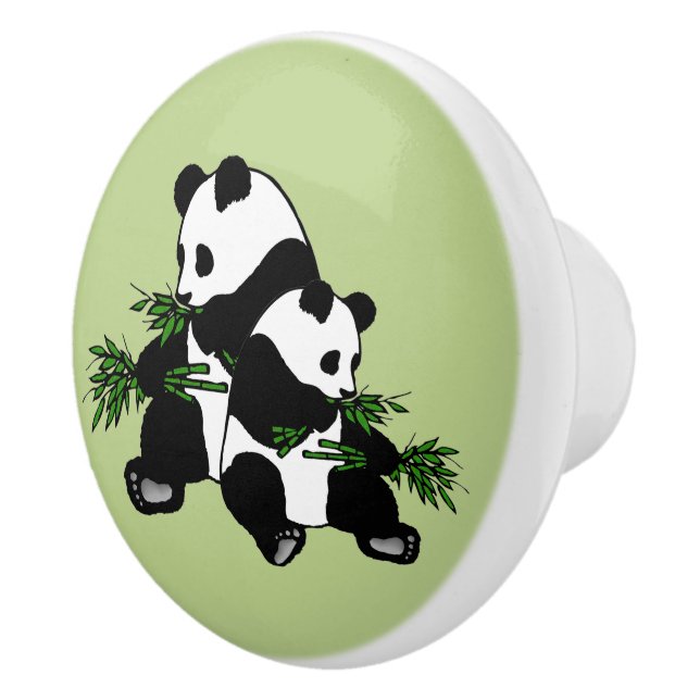 Growing Up Panda Ceramic Knob (Right)