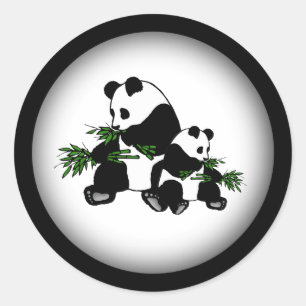 Growing Up Panda Classic Round Sticker