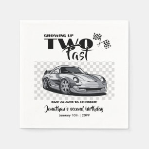 Growing Up To Fast 2nd birthday  Modern Race Car Napkin