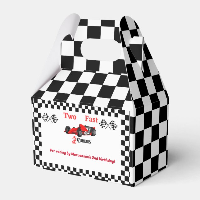 Growing up too fast car race boy  birthday party favour box (Front Side)