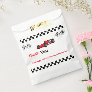 Growing up too fast Race car boy birthday party Favour Bags