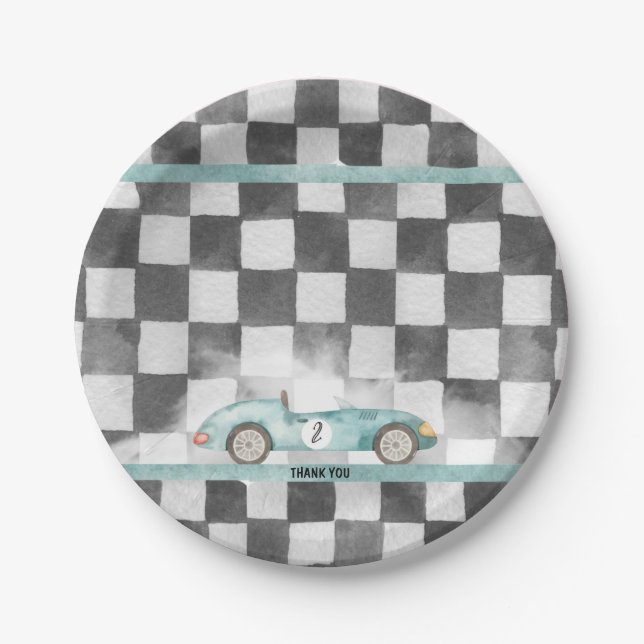 Growing Up Two Fast 2nd Birthday  Paper Plate (Front)