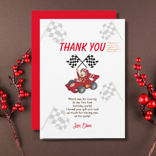 Growing up two fast 2nd Birthday   Thank You Card