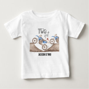 Growing up TWO FAST Blue Dirt Bike 2nd birthday  Baby T-Shirt