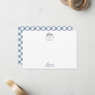 Growing Up Two Fast blue retro birthday Card