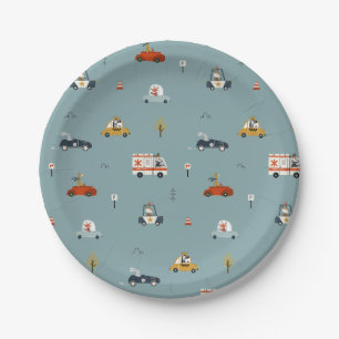 Growing Up Two Fast Cars Birthday Paper Plates 