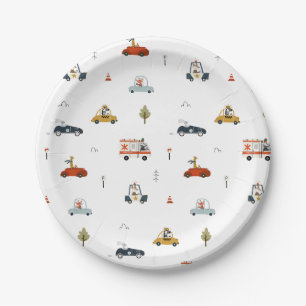 Growing Up Two Fast Cars Birthday Paper Plates 