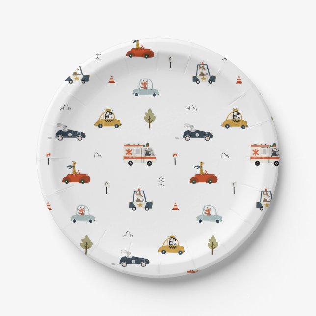 Growing Up Two Fast Cars Birthday Paper Plates  (Front)