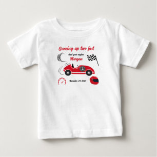 Growing Up Two Fast Festive Red Race Car Birthday Baby T-Shirt
