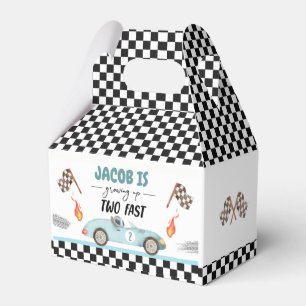 Growing Up Two Fast Race Car Boy Second Birthday Favour Box
