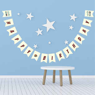 Growing Up Two Fast Retro Race Car Second Birthday Bunting