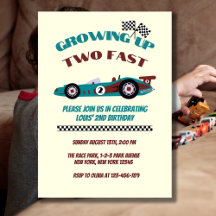 Growing Up Two Fast Retro Race Car Second Birthday