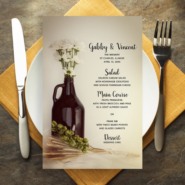 Growler, Hops and Daisies Brewery Wedding Menu (Creator Uploaded)