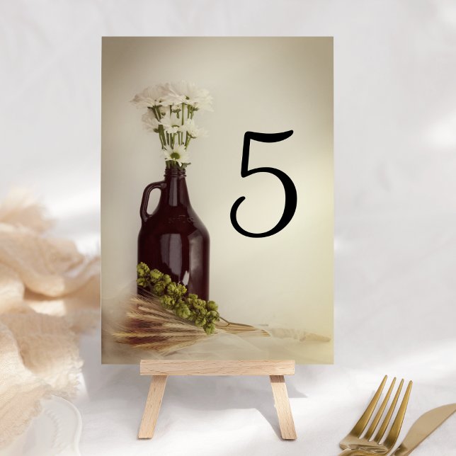 Growler, Hops and Daisies Brewery Wedding Table Nu Table Number (Creator Uploaded)