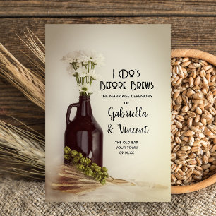 Growler, Hops and Daisies Brewery Wedding Tri-Fold Programme