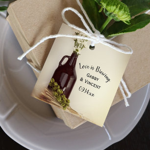 Growler, Hops and Daisies Love is Brewing Wedding Favour Tags