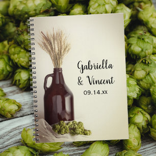 Growler, Hops and Wheat Brewery Wedding Guest Book