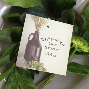 Growler, Hops and Wheat Wedding Hoppily Ever After Favour Tags