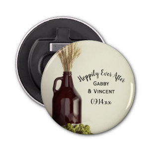 Growler Hops Wheat Hoppily Ever After Wedding Bottle Opener