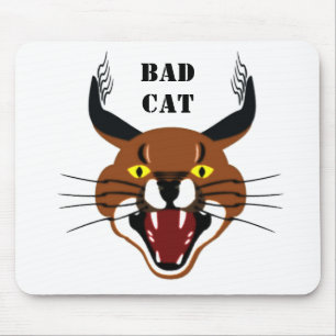 Growling Caracal Bad Cat Mouse Mat