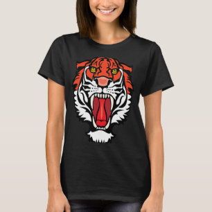 Growling Mouth Open Bengal Tiger Birthday Men Wome T-Shirt