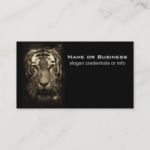 Growling Tiger Face in Sepia Tones Business Card