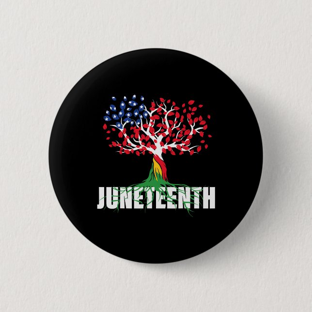 Grown African Root Tree Juneteenth Black Freedom  6 Cm Round Badge (Front)