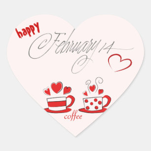 Grown-up Valentine Stickers for Coffee Lovers