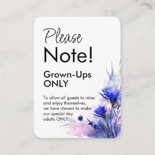 Grown-ups Only Cornflower Reverie  Enclosure Card